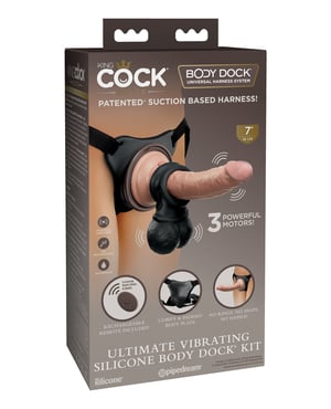 King Cock Elite Ultimate Vibrating Silicone Body Dock Kit w/Remote by King Cock Elite product image