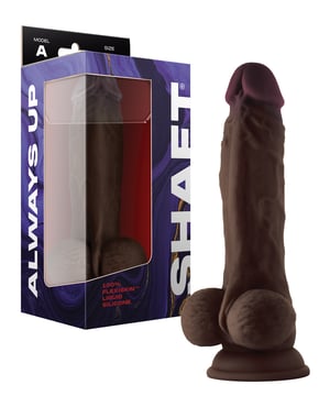 Shaft Model A Flexskin Liquid Silicone 8.5″ Dong w/Balls – Mahogany by Shaft product image