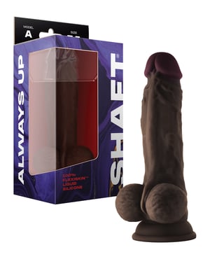 Shaft Model A Flexskin Liquid Silicone 7.5″ Dong w/Balls – Mahogany by Shaft product image
