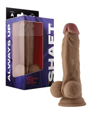 Shaft Model A Flexskin Liquid Silicone 7.5″ Dong w/Balls – Oak by Shaft product image