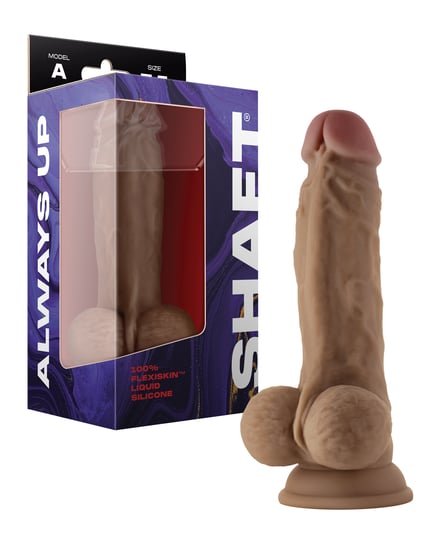 Shaft Model A Flexskin Liquid Silicone 7.5″ Dong w/Balls – Oak by Shaft product image
