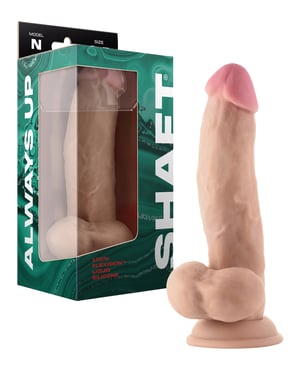 Shaft Model N Flexskin Liquid Silicone 8.5″ Side Curve Dong w/Balls – Pine by Shaft product image