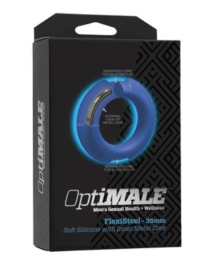 OptiMale FlexiSteel Cock Ring – 35 mm Blue by OptiMale product image