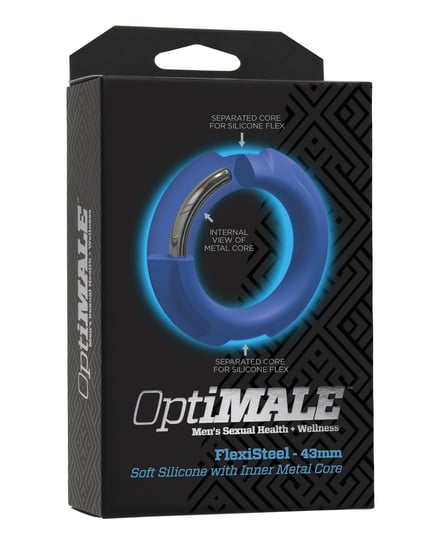 OptiMale FlexiSteel Cock Ring – 43 mm Blue by OptiMale product image