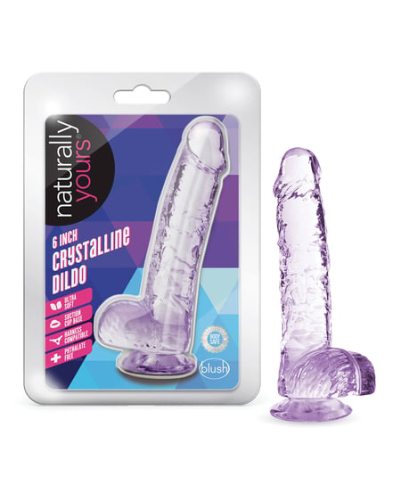 Blush Naturally Yours 6″ Crystalline Dildo – Amethyst by Naturally Yours product image