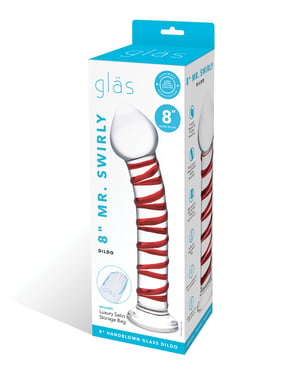 Glas 8″ Mr. Swirly Glass Dildo – Red by Glas product image