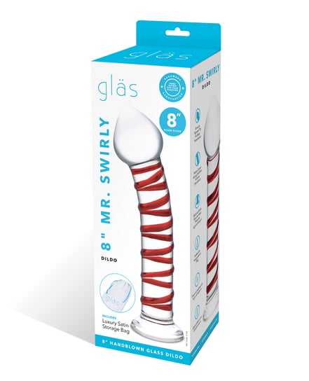 Glas 8″ Mr. Swirly Glass Dildo – Red by Glas product image
