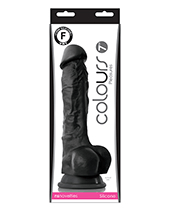 Colours Pleasures 7″ Dong w/Balls & Suction Cup – Black by Colours product image