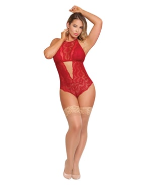 Sugar & Spice Teddy w/Snap Crotch Red S/M by Exposed product image