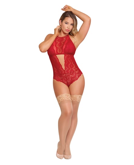 Sugar & Spice Teddy w/Snap Crotch Red S/M by Exposed product image