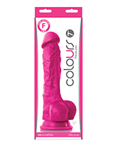 Colours Pleasures 7″ Dong w/Balls & Suction Cup – Pink by Colours product image