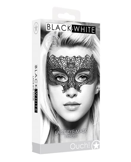 Shots Ouch Black & White Lace Eye Mask – Princess Black by Ouch product image