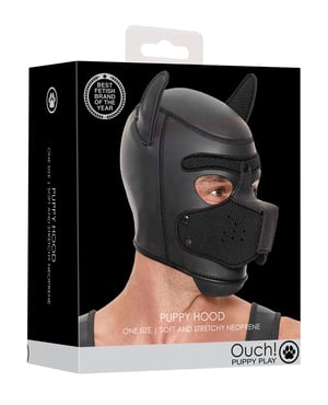 Shots Ouch Puppy Play Puppy Hood – Black by Ouch product image