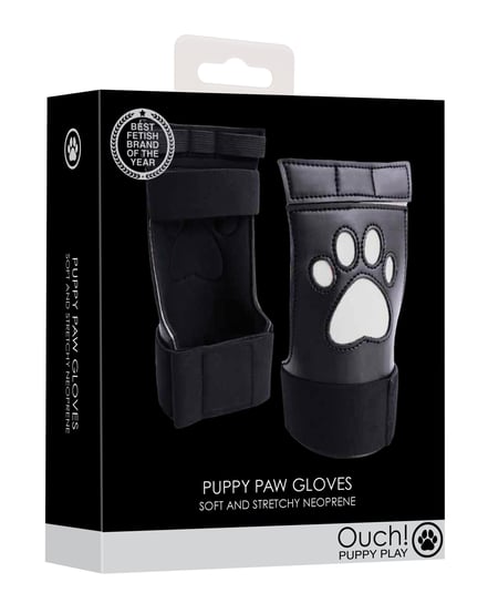 Shots Ouch Puppy Play Paw Cut-Out Gloves – White by Ouch product image