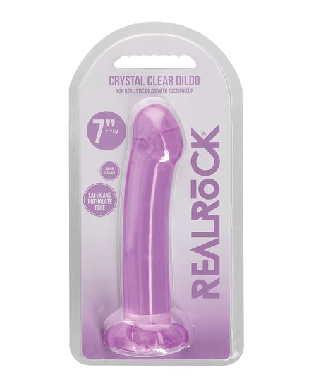 Shots RealRock Crystal Clear 7″ Dildo – Purple by RealRock product image