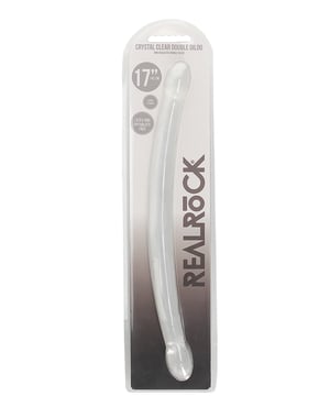 Shots RealRock Crystal Clear 17″ Double Dildo – Transparent by RealRock product image