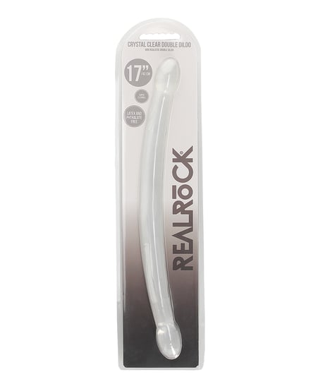Shots RealRock Crystal Clear 17″ Double Dildo – Transparent by RealRock product image