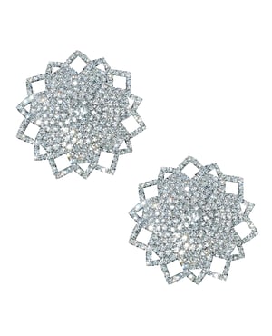 Neva Nude Ice Crystal Jewel Reusuable Silicone Nipple Pasties – Clear O/S by Neva Nude product image
