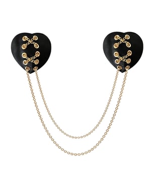 Neva Nude Two Heart Chained Pasties – Black O/S by Neva Nude product image