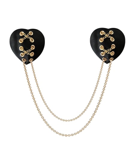 Neva Nude Two Heart Chained Pasties – Black O/S by Neva Nude product image