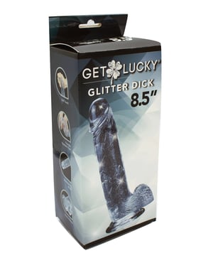 Get Lucky 8.5″ Real Skin Glitter Dick – Clear by Get Lucky product image