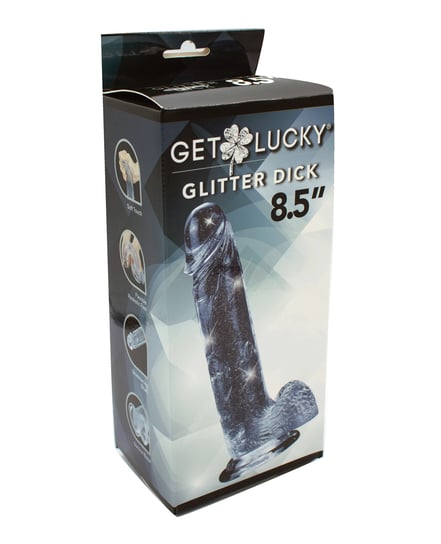 Get Lucky 8.5″ Real Skin Glitter Dick – Clear by Get Lucky product image