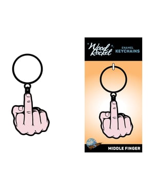 Wood Rocket Middle Finger Keychain – Pink by Wood Rocket product image