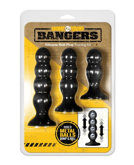 Boneyard Bangers Silicone Butt Plug Training Kit – Black by Boneyard product image
