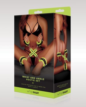 WhipSmart Glow in the Dark Wrist & Ankle Hogtie Set – Green by WhipSmart product image