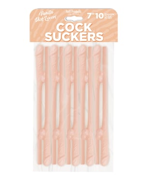 Cock Suckers Pecker Straws – Vanilla Lovers Pack of 10 by Cock Suckers product image