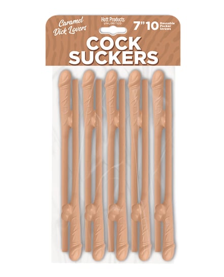 Cock Suckers Pecker Straws – Caramel Lovers Pack of 10 by Cock Suckers product image