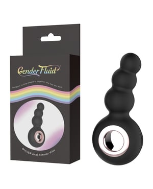 Gender Fluid Quiver Anal Ring Bead Vibe – Black by Gender Fluid product image