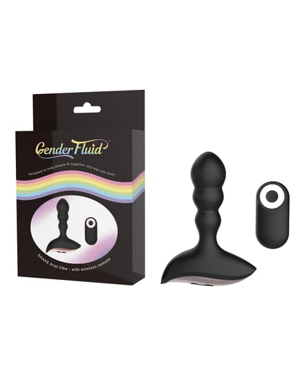 Gender Fluid Shake Anal Vibe w/Remote – Black by Gender Fluid product image
