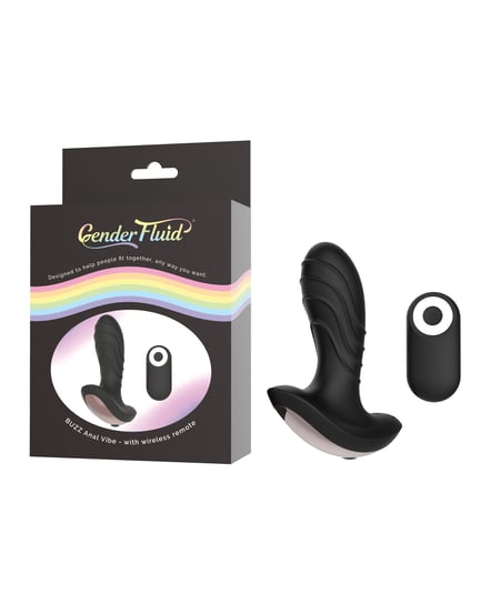 Gender Fluid Buzz Anal Vibe w/Remote – Black by Gender Fluid product image