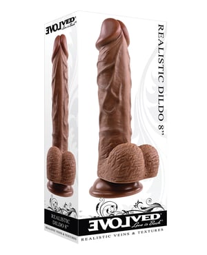 Evolved 8″ Realistic Dildo w/Balls – Dark by Evolved product image
