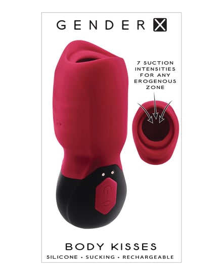 Gender X Body Kisses Vibrating Suction Massager – Red/Black by Gender X product image