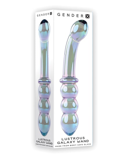 Gender X Lustrous Galaxy Wand Dual Ended Glass Massager – Green by Gender X product image