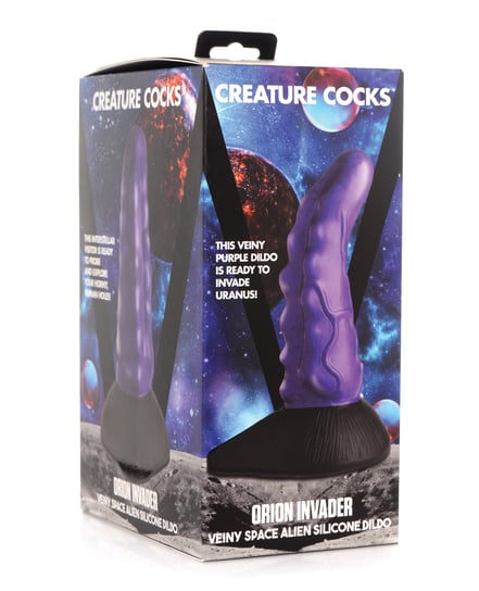 Creature Cocks Orion Invader Veiny Space Alien Silicone Dildo – Purple/Black by Creature Cocks product image