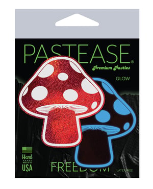 Pastease Premium Shiny Glow in the Dark Shroom – Red/White O/S by Pastease product image