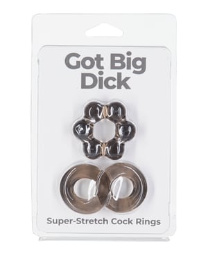 Got Big Dick 2 Pack Cock Rings – Black by Power Bullet product image