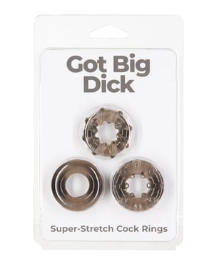 Got Big Dick 3 Pack Cock Rings – Black by Power Bullet product image