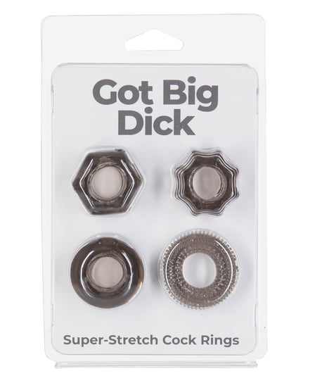 Got Big Dick 4 Pack Cock Rings – Black by Power Bullet product image