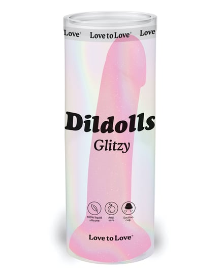 Love to Love Curved Suction Cup Dildolls Glitzy – Glitter Pink by Love to Love product image