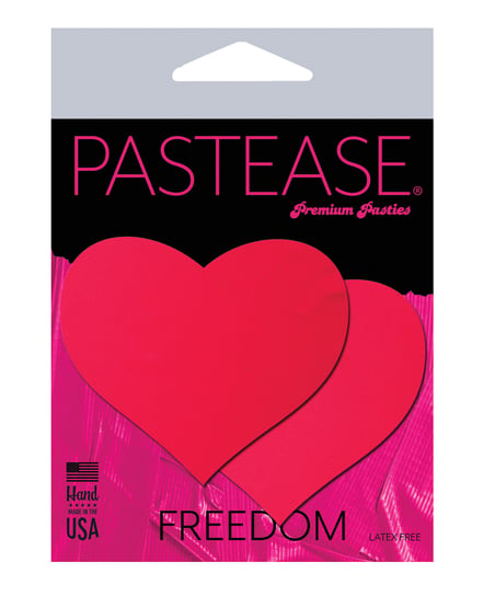 Pastease Basic Heart Black Light Reactive – Neon Red O/S by Pastease product image