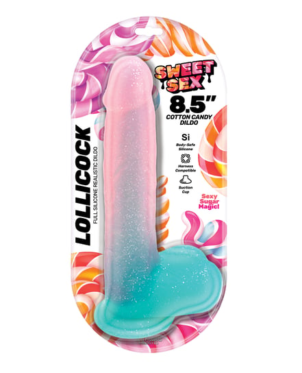 Sweet Sex 8.5″ Lollicock Cotton Candy Dildo – Multi Color by Sweet Sex product image