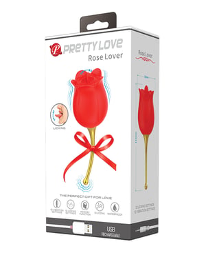 Pretty Love Licking Rose Lover Dual Ended Vibrator – Rose by Pretty Love product image