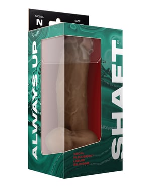 Shaft Model N Flexskin Liquid Silicone 8.5″ Side Curve Dong w/Balls – Oak by Shaft product image