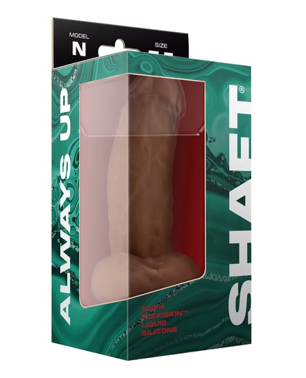 Shaft Model N Flexskin Liquid Silicone 7.5″ Side Curve Dong w/Balls – Oak by Shaft product image