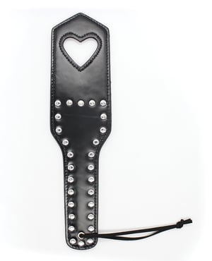 Plesur Cut-Out Heart w/Studs Paddle – Black by Plesur product image
