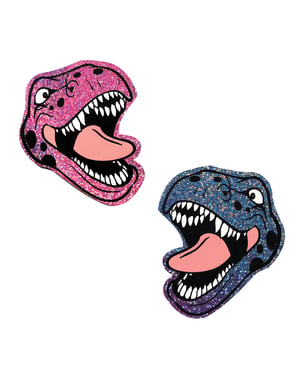 Neva Nude Black Light Dinosaur Pasties – Pink & Blue O/S by Neva Nude product image